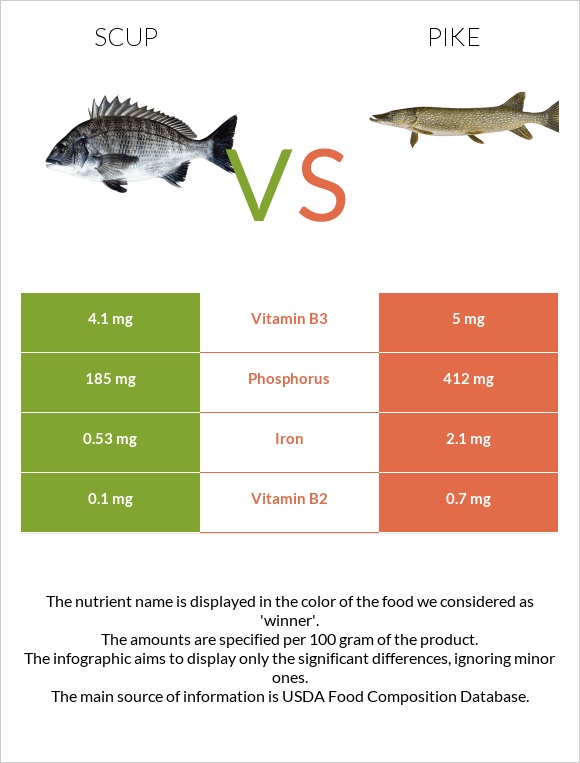 Scup vs Pike infographic
