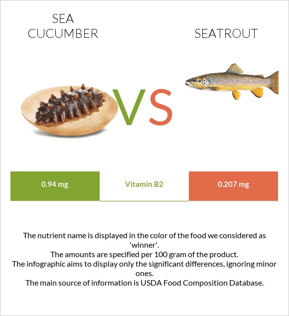 Sea cucumber vs Seatrout infographic