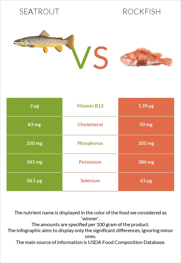 Seatrout vs Rockfish infographic