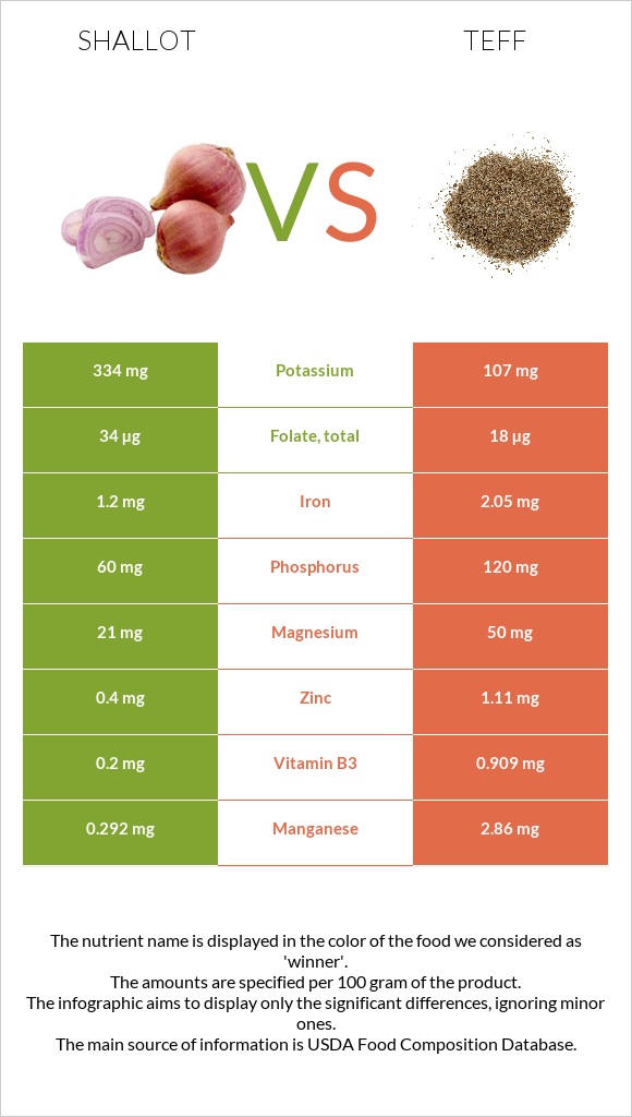 Shallot vs Teff infographic