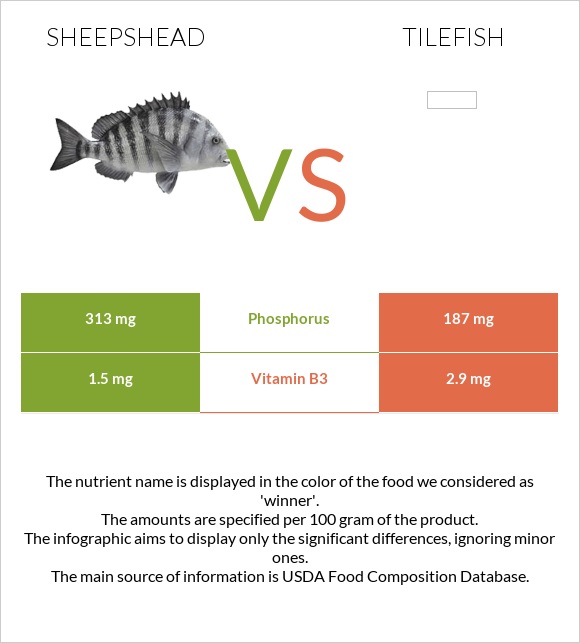 Sheepshead vs Tilefish infographic