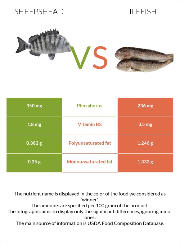 Sheepshead vs Tilefish infographic