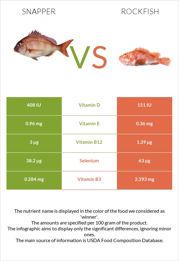 Snapper vs Rockfish infographic