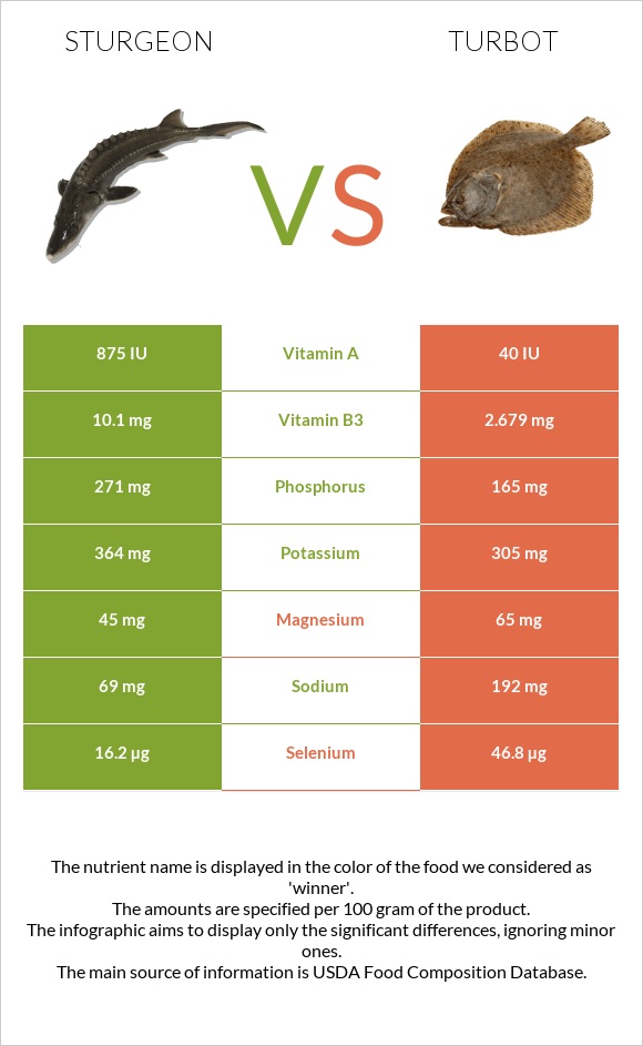 Sturgeon vs Turbot infographic