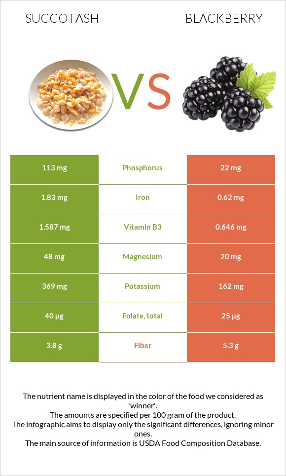 Succotash vs Blackberry infographic