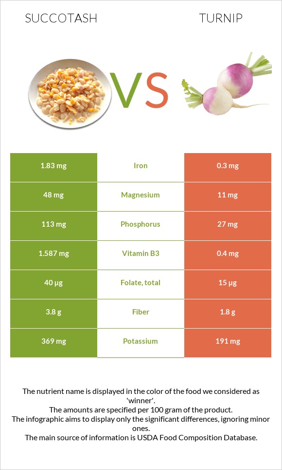 Succotash vs Turnip infographic