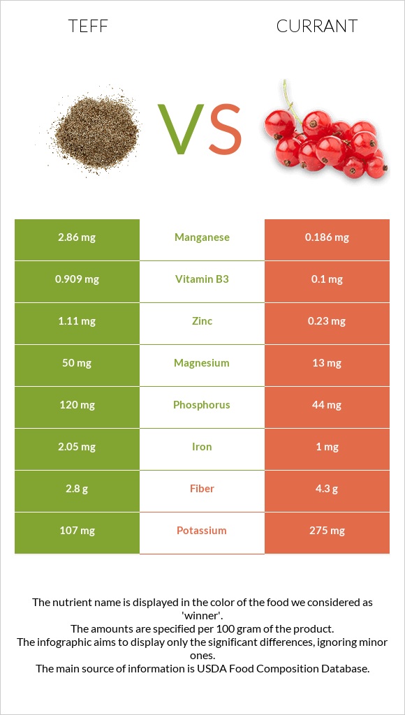 Teff vs Currant infographic