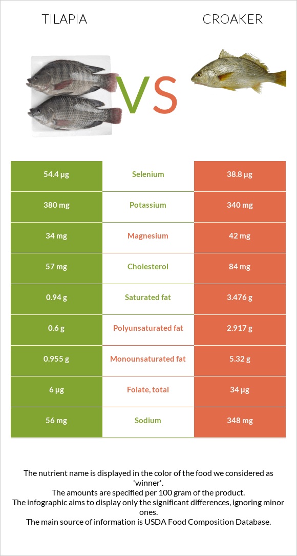 Tilapia vs Croaker infographic