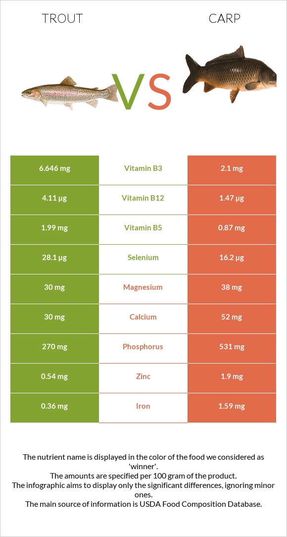 Trout vs Carp infographic