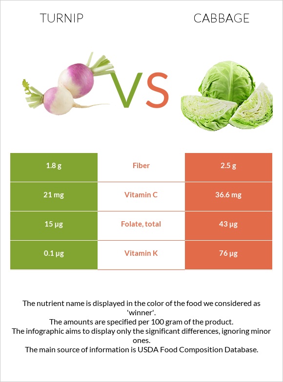 Turnip vs Cabbage infographic