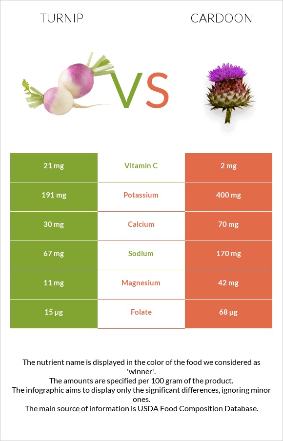 Turnip vs Cardoon infographic
