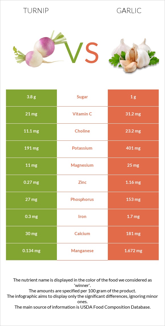 Շաղգամ vs Սխտոր infographic