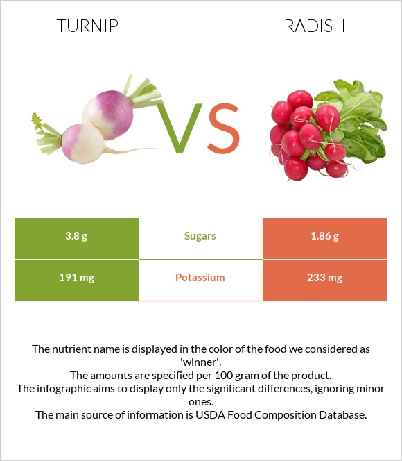 Շաղգամ vs Բողկ infographic