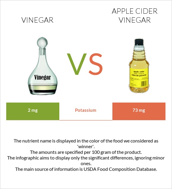 Vinegar vs Apple cider vinegar infographic