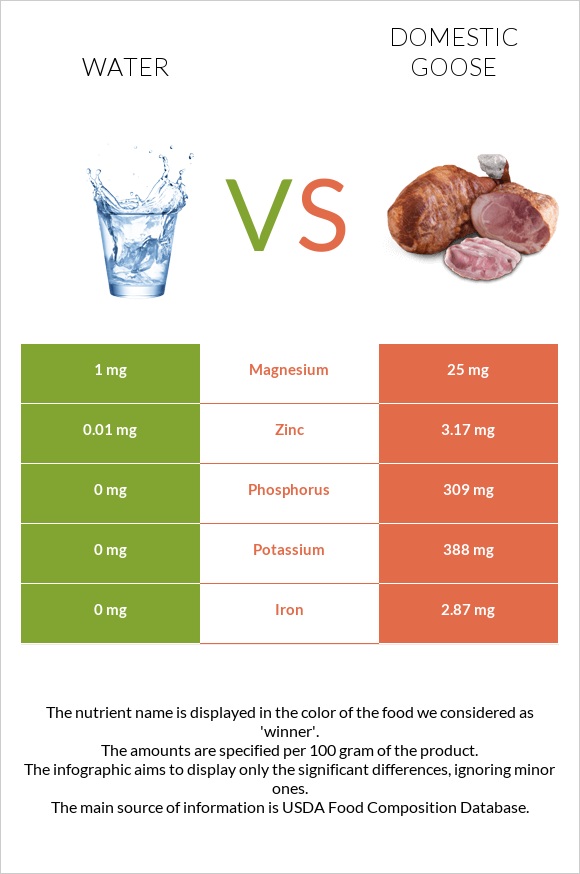 Water vs Domestic goose infographic