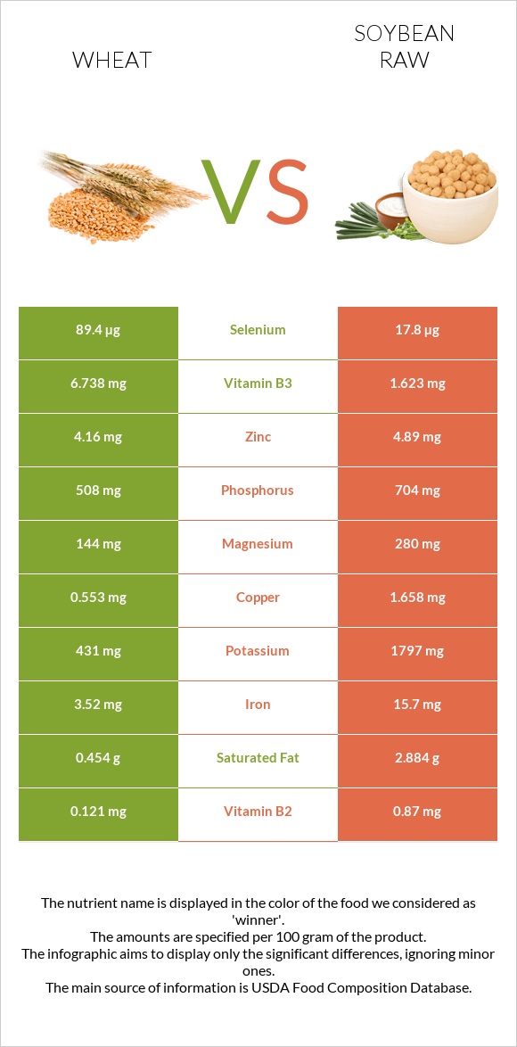 Wheat  vs Soybean raw infographic