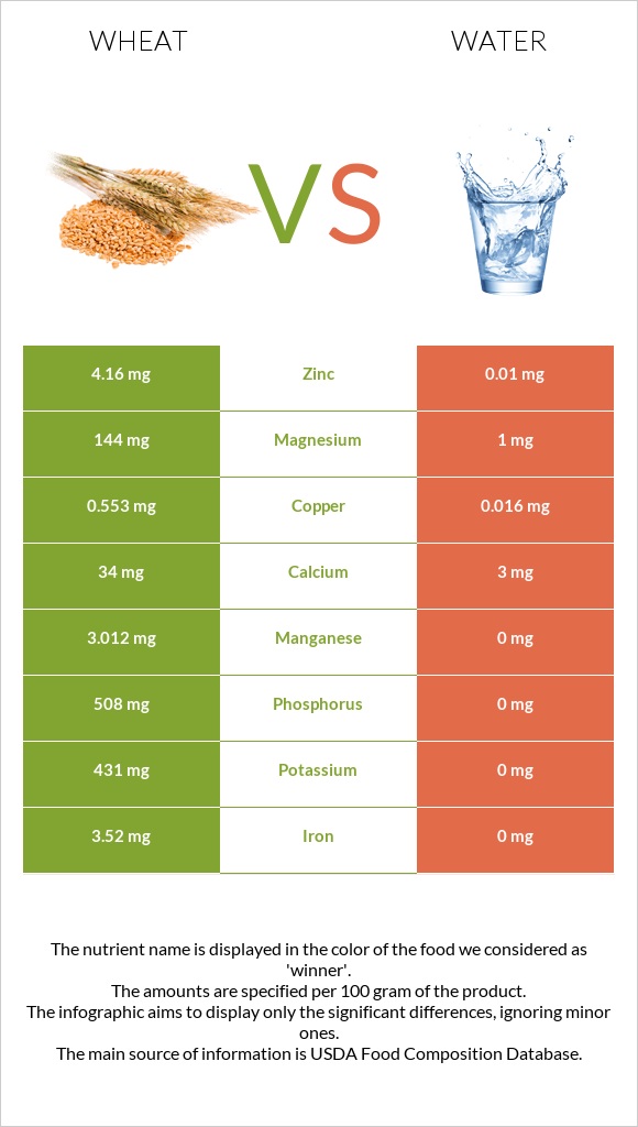 Ցորեն vs Ջուր infographic