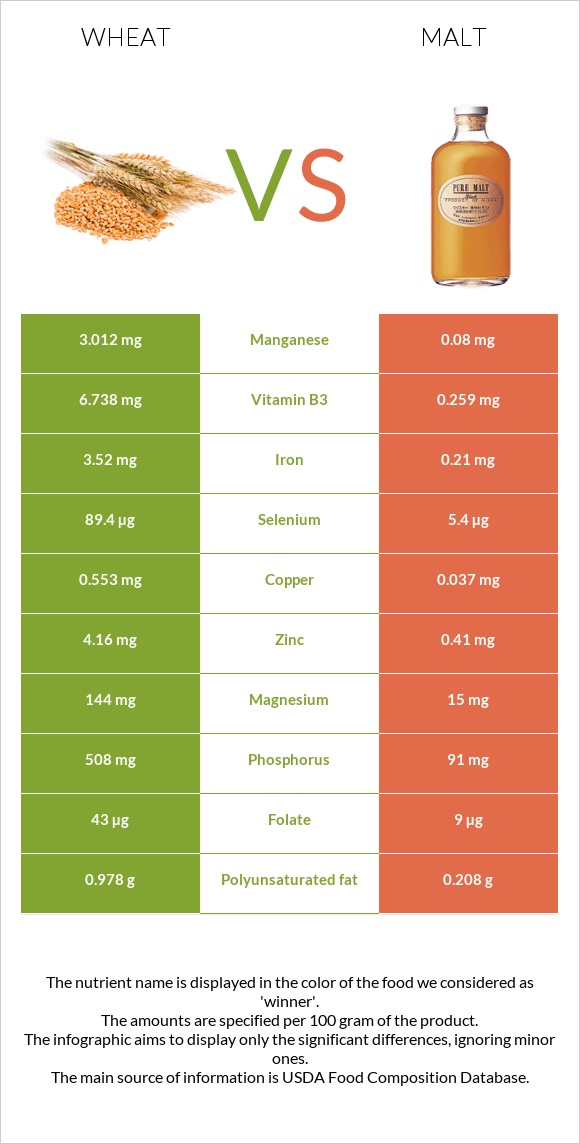 Wheat vs Malt infographic