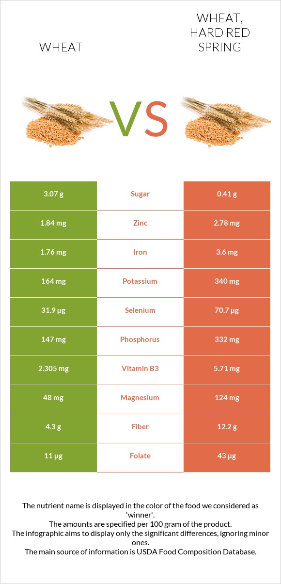 Wheat vs Wheat, hard red spring infographic