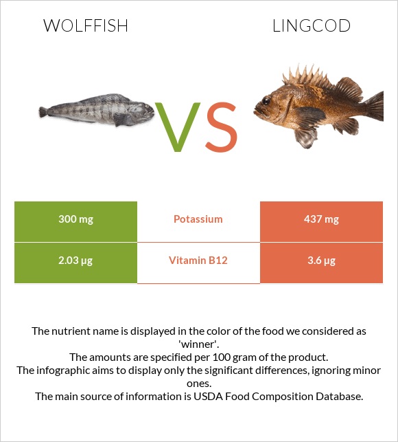 Wolffish vs Lingcod infographic