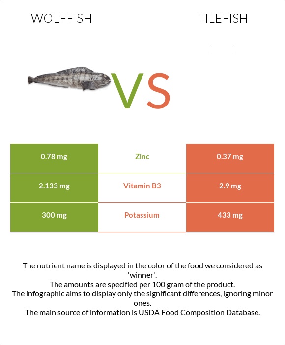 Wolffish vs Tilefish infographic