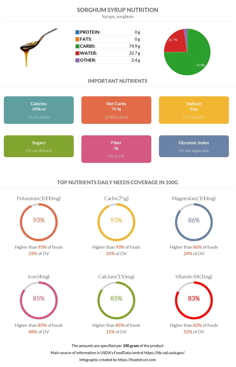 Sorghum syrup nutrition infographic