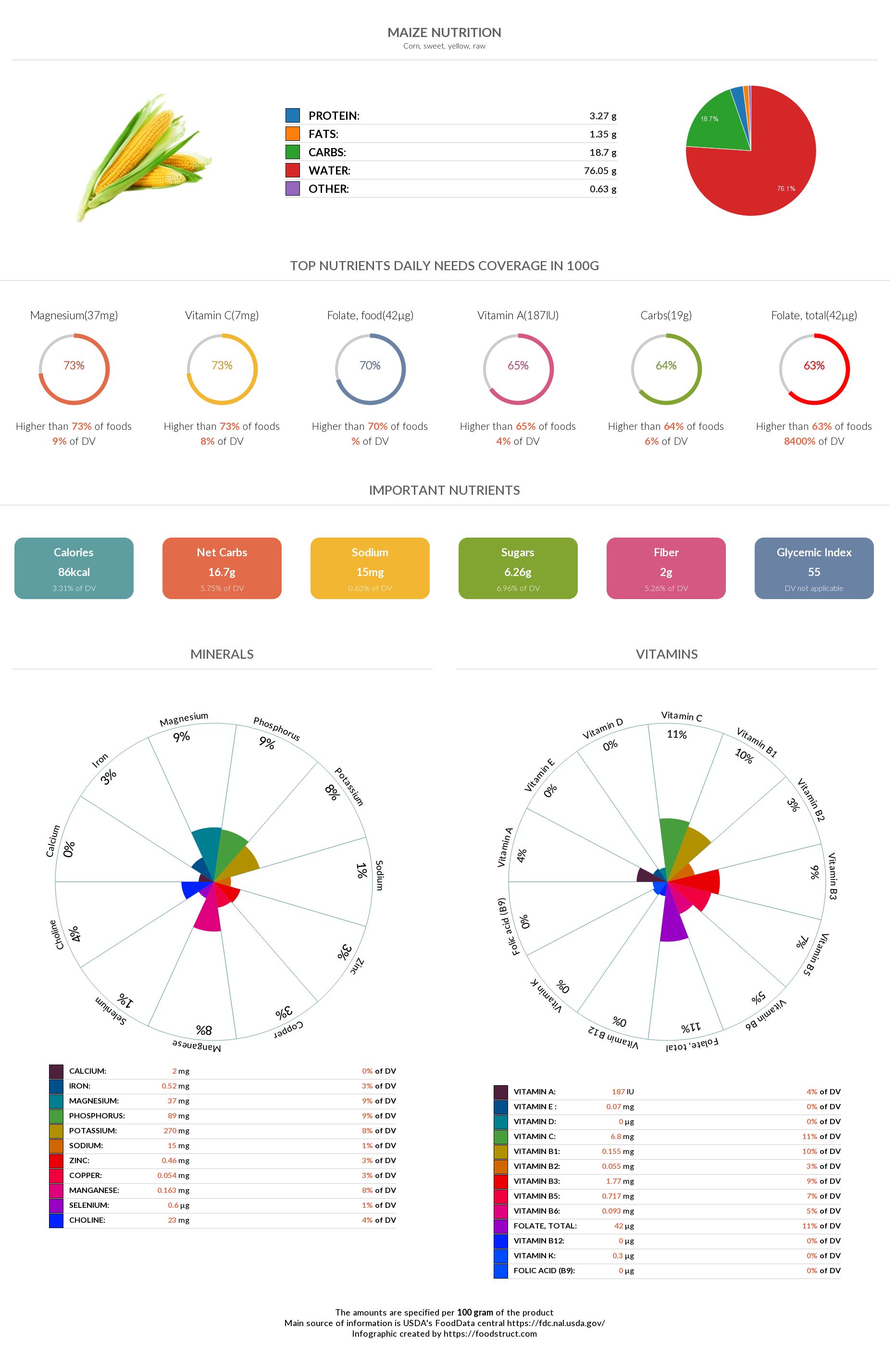 Maize nutrition infographic