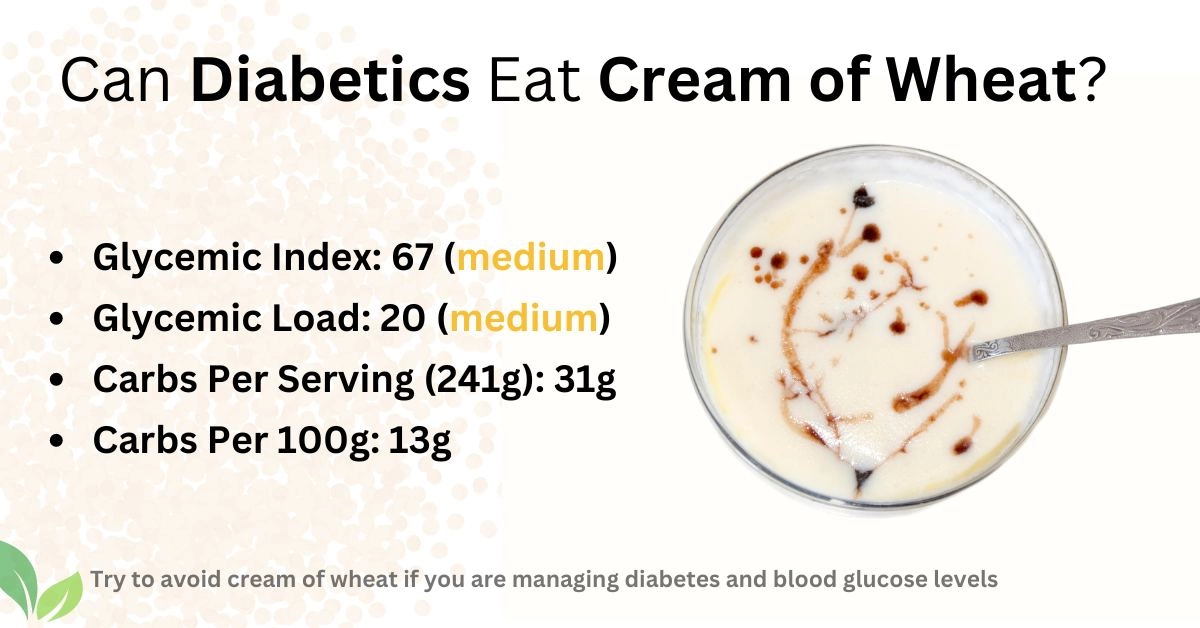 cream of wheat and diabetes, glycemic index and load, carbs