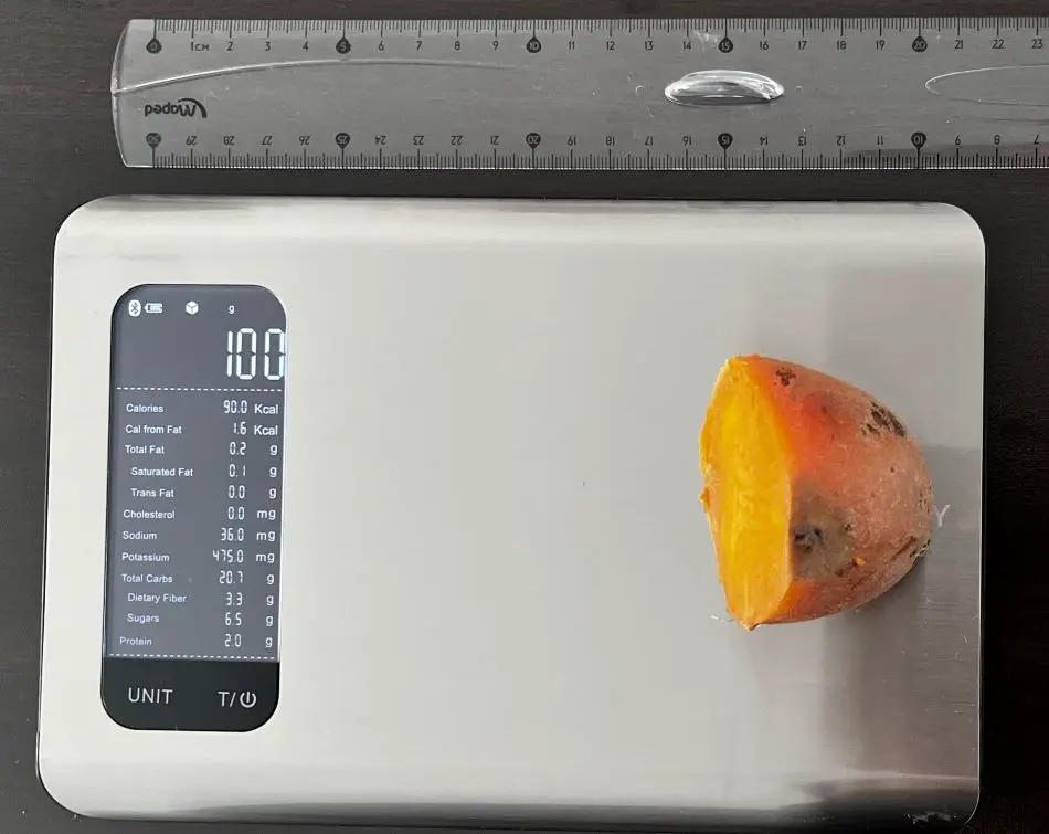 90 Calories or 100 Grams of Sweet Potato