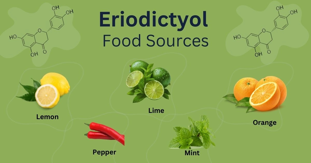 Eriodictyol structure and food sources