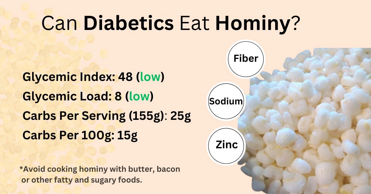 hominy and diabetes, glycemic index, load, carbs