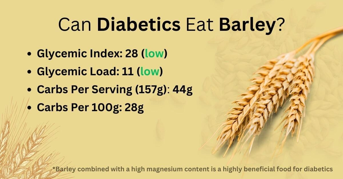 barley and diabetes, glycemic index, load, carbs