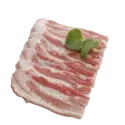 Pork, cured, breakfast strips, raw or unheated